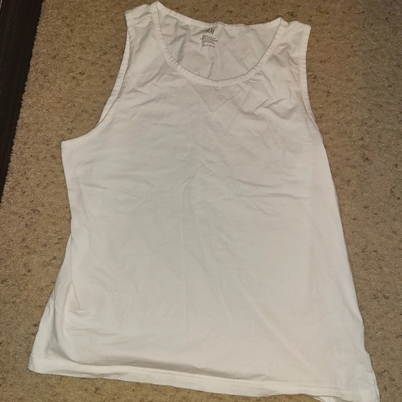 H&M men's white tank top size XL regular fit - Picture 1 of 5